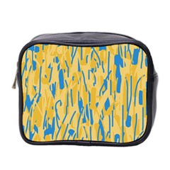 Yellow And Blue Pattern Mini Toiletries Bag 2-side by Valentinaart