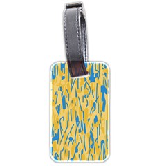 Yellow And Blue Pattern Luggage Tags (two Sides) by Valentinaart