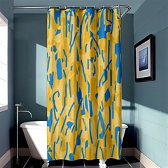 Yellow And Blue Pattern Shower Curtain 36  X 72  (stall)  by Valentinaart