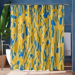 Yellow And Blue Pattern Shower Curtain 60  X 72  (medium)  by Valentinaart