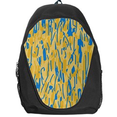 Yellow And Blue Pattern Backpack Bag by Valentinaart