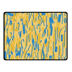 Yellow And Blue Pattern Double Sided Fleece Blanket (small) 