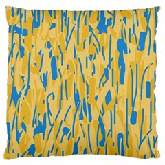 Yellow And Blue Pattern Standard Flano Cushion Case (two Sides)