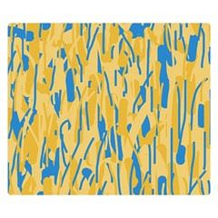 Yellow And Blue Pattern Double Sided Flano Blanket (small) 