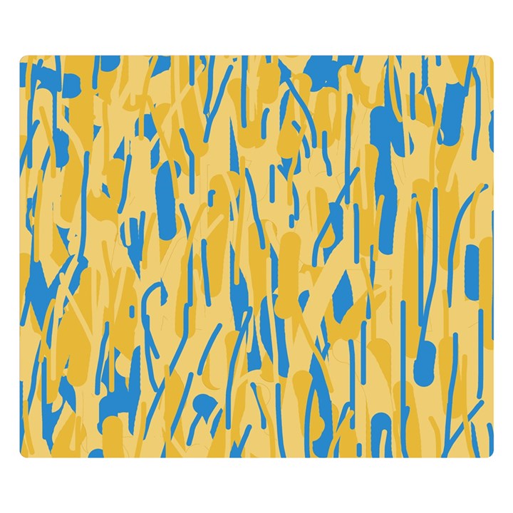 Yellow and blue pattern Double Sided Flano Blanket (Small) 