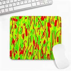 Green And Red Pattern Large Mousepads by Valentinaart