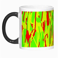 Green And Red Pattern Morph Mugs by Valentinaart