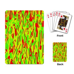 Green And Red Pattern Playing Card