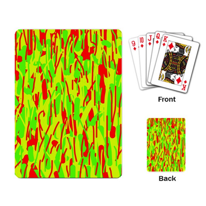 Green and red pattern Playing Card