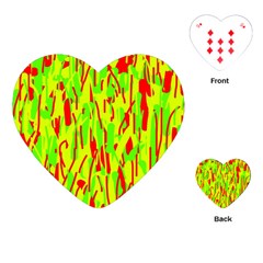 Green And Red Pattern Playing Cards (heart) 