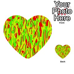 Green And Red Pattern Multi-purpose Cards (heart) 