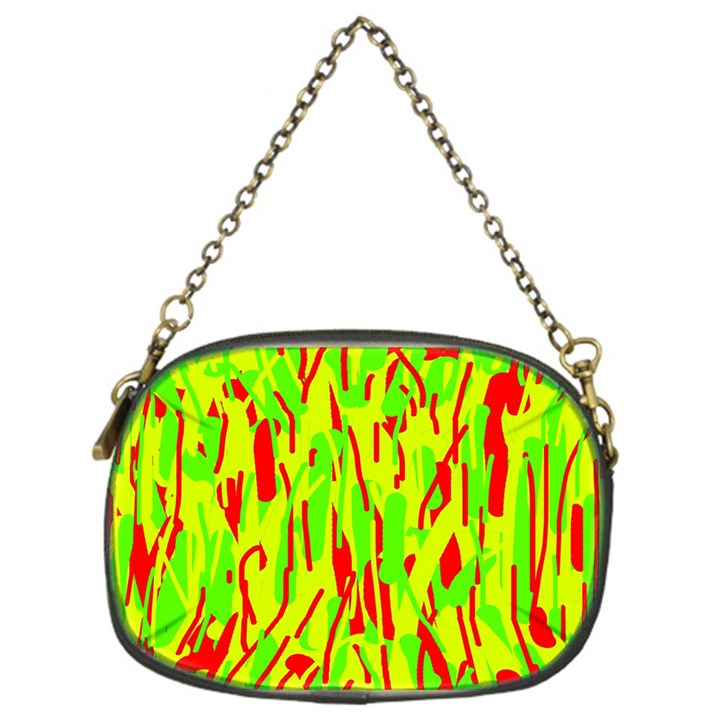 Green and red pattern Chain Purses (One Side) 