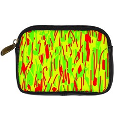 Green And Red Pattern Digital Camera Cases by Valentinaart