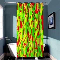 Green And Red Pattern Shower Curtain 36  X 72  (stall) 