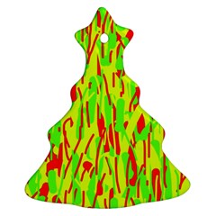 Green And Red Pattern Christmas Tree Ornament (2 Sides)