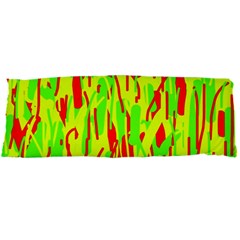 Green And Red Pattern Body Pillow Case Dakimakura (two Sides) by Valentinaart