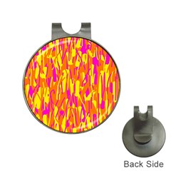 Pink And Yellow Pattern Hat Clips With Golf Markers by Valentinaart