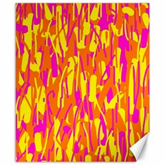 Pink And Yellow Pattern Canvas 8  X 10  by Valentinaart