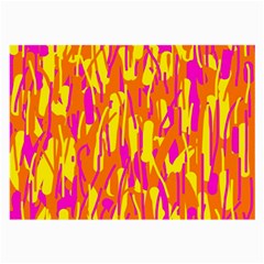 Pink And Yellow Pattern Large Glasses Cloth (2-side) by Valentinaart