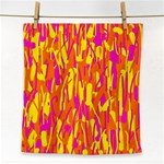 Pink and yellow pattern Face Towel Front