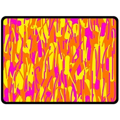 Pink And Yellow Pattern Fleece Blanket (large) 