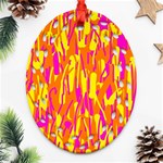 Pink and yellow pattern Ornament (Oval Filigree)  Front