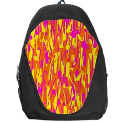 Pink And Yellow Pattern Backpack Bag by Valentinaart