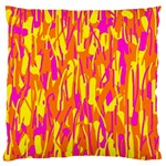 Pink and yellow pattern Large Flano Cushion Case (One Side) Front