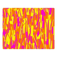 Pink And Yellow Pattern Double Sided Flano Blanket (large)  by Valentinaart