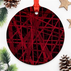 Black And Red Pattern Ornament (round)  by Valentinaart