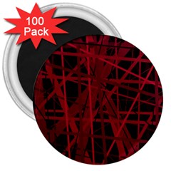 Black And Red Pattern 3  Magnets (100 Pack) by Valentinaart