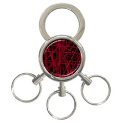 Black And Red Pattern 3-ring Key Chains by Valentinaart