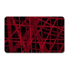 Black And Red Pattern Magnet (rectangular) by Valentinaart