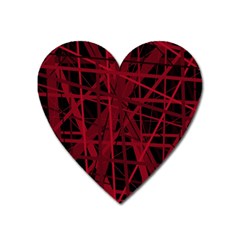 Black And Red Pattern Heart Magnet by Valentinaart