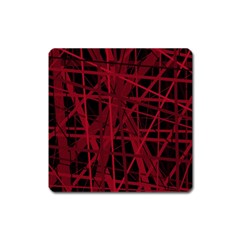 Black And Red Pattern Square Magnet by Valentinaart