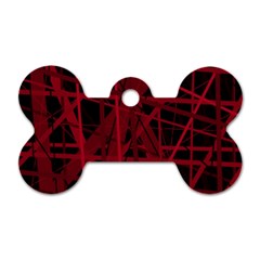 Black And Red Pattern Dog Tag Bone (one Side) by Valentinaart