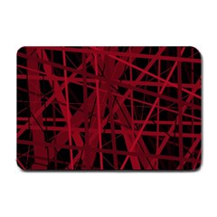 Black And Red Pattern Small Doormat  by Valentinaart