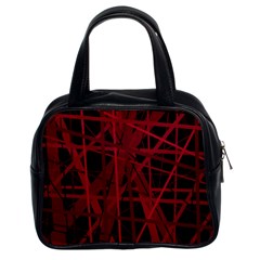 Black And Red Pattern Classic Handbags (2 Sides) by Valentinaart