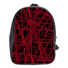 Black And Red Pattern School Bags(large)  by Valentinaart