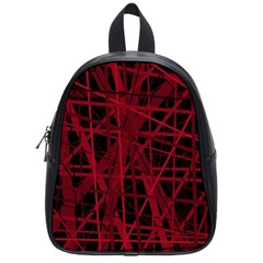 Black And Red Pattern School Bags (small)  by Valentinaart