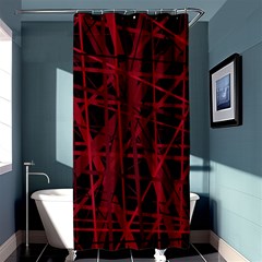 Black And Red Pattern Shower Curtain 36  X 72  (stall)  by Valentinaart