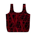 Black and red pattern Full Print Recycle Bags (M)  Front