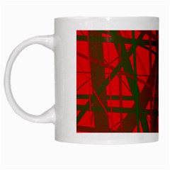 Red Pattern White Mugs by Valentinaart