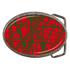 Red Pattern Belt Buckles by Valentinaart