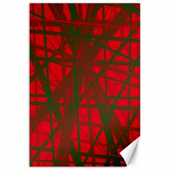 Red Pattern Canvas 20  X 30   by Valentinaart