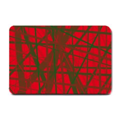 Red Pattern Small Doormat  by Valentinaart