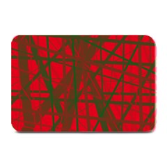 Red Pattern Plate Mats