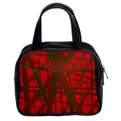 Red Pattern Classic Handbags (2 Sides) by Valentinaart