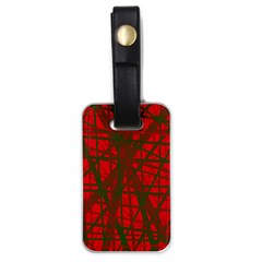 Red Pattern Luggage Tags (one Side)  by Valentinaart