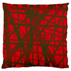 Red Pattern Large Cushion Case (two Sides) by Valentinaart